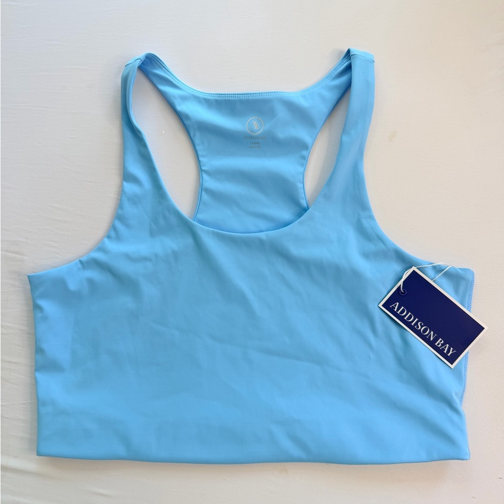 New ADDISON BAY Blue‎ Yoga Pilates Tennis Workout Racerback Sports Bra XL $68